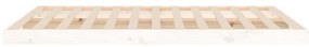 Estrutura de cama de casal 135x190 cm pinho maciço branco
