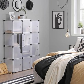 Armario Cubos com 12 compartimentos 93 x 31 x 123 cm Branco