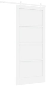 Porta Deslizante vidaXL com Conjunto de Ferragens Branca 93x211 cm Mad