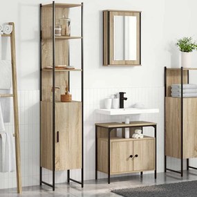 vidaXL Conjunto de Móveis para Banheiro 3 pcs Carvalho sonoma