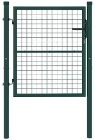 Outsunny Porta de Jardim 97x150 cm Porta para Vedação de Barra de Aço com Puxador Fechadura e 3 Chaves para Exterior Pátio Verde | Aosom Portugal