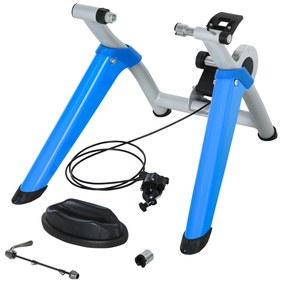 HOMCOM Rolo Treino Bicicleta Dobrável Portátil Resistência Magnética Ajustável 8 Níveis 650C 700C 77x56x47,5cm Azul | Aosom Portugal