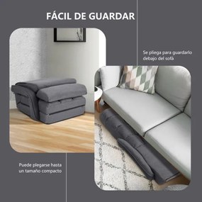 Sofá chão individual com almofada Poltrona multifuncional Cama dobrável para quarto Sala de estar Varanda 67 x 65 x 72 cm Cinzento