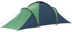 Tenda de campismo para 6 pessoas azul e verde