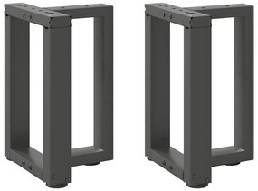 vidaXL Pés para mesa de centro em forma de T, 2 peças, antracite, 38x25x(42-43) cm, aço