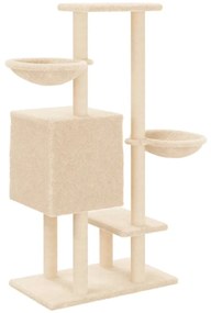 Árvore para gatos c/ postes arranhadores sisal 117 cm cor creme