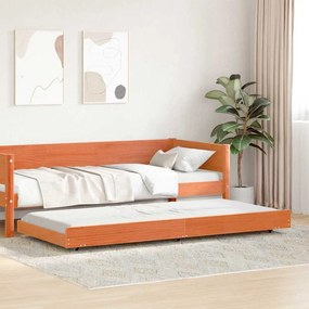 Estrutura de Cama Castanho Encerado Madeira Maciça 80 x 200 cm
