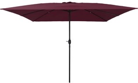 Parasol de Jardim Quadrado vidaXL 295x245 cm Vermelho Bordeaux