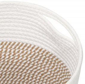 Cestos de arrumação 2 pcs Ø28x28 cm algodão castanho e branco