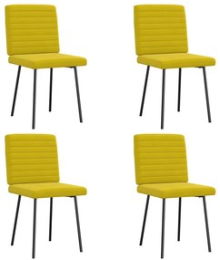 Cadeiras de jantar 4 pcs veludo amarelo