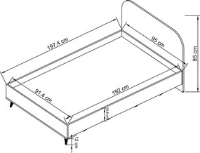 Cama Individual Lavinia – Branco – 92x85x198 cm