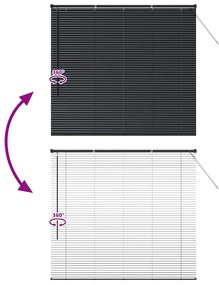 Persiana de Janela com cortinas Outros Manual Preto 80 x 130 cm Alumín