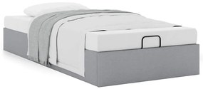 Estrutura de cama otomana sem colchão 90x190 cm cinzento claro
