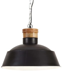 vidaXL Candeeiro suspenso industrial 42 cm E27 preto