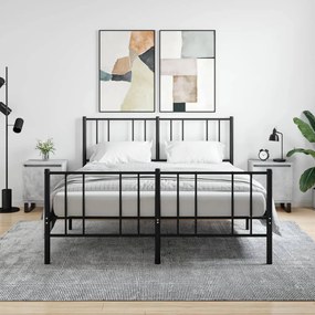 vidaXL Mesas cabeceira 2pcs 40x30x50cm derivados madeira cinza-cimento