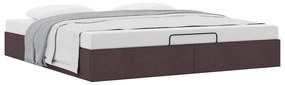 Estrutura de cama otomana sem colchão 200x200cm castanho-escuro