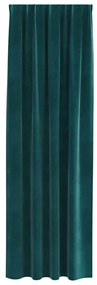 Cortinas Blackout vidaXL com fita superior 2 pcs Verde Escuro Veludo