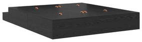 Estrutura de Cama Armazenamento Carvalho Preto 180x200 cm