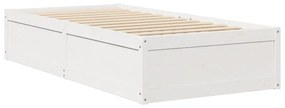 Cama sem colchão 75x190 cm madeira de pinho maciça branco