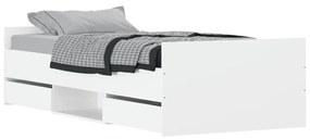 Estrutura de cama c/ painéis cabeceira e pés 100x200 cm branco