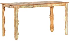 Mesa de jantar 140x70x76 cm madeira recuperada maciça