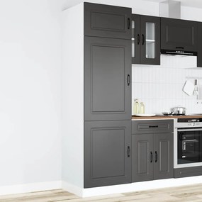 vidaXL Armário de cozinha Kalmar derivados de madeira preto