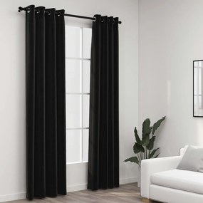 321161 vidaXL Cortinas opacas aspeto linho 2 pcs 140x225 cm antracite