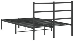 Estrutura de cama com cabeceira 120x200 cm metal preto