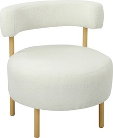 HOMCOM Poltrona Loungesessel Poltrona relax com Sherpa-Fleece, pés metálicos com efeito madeira Poltrona estofada 67 x 67 x 71 cm Creme | Aosom Portugal
