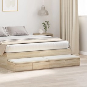 Cômoda vidaXL Carvalho Sonoma 135x36,5x16,5 cm em madeira laminada
