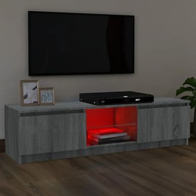 Móvel de TV com luzes LED 120x30x35,5 cm cinzento sonoma