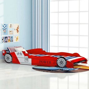 Cama carro de corrida para crianças 90x200 cm vermelho
