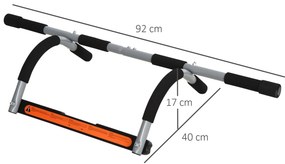 Barra de Elevação para Porta Barra de Pull Up para Exercícios de Treino em Casa Carga Máxima 110 kg 92x40x17 cm Preto