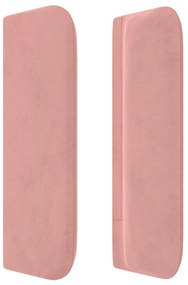 Cabeceira de cama c/ abas veludo 163x16x78/88 cm rosa