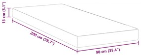 Colchões Branco 90 x 200 cm Tecido 100% poliéster