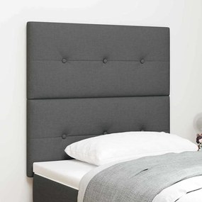 vidaXL Cabeceira LED cinza escuro 100 cm em tecido
