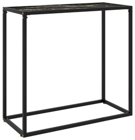 Mesa consola 80x35x75 cm vidro temperado preto