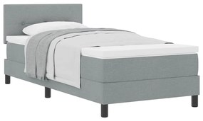 Cama Box com Colchão Cinza Claro 80x200 cm Tecido