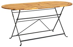 313162 vidaXL Mesa de jardim oval 160x85x74 cm madeira de acácia maciça