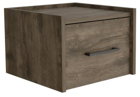 Mesa de cabeceira flutuante Boa em melamina com uma gaveta em calha metálica 25 x 35 x 33,5 cm, Bege