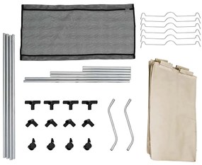 Separador de roupa suja com 3 sacos aço creme