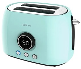 Torradeira Digital ClassicToast 8000 Blue Double. 800 W, 2 fendas extralargas para 2 torradas, Ecrã digital, 3 funções, Suporte superior, Desing retro