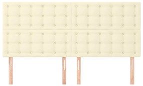 Cabeceiras de cama 4 pcs 100x5x78/88 cm couro artificial creme
