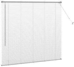 Persiana de Janela com cortinas Manual Prata 80 x 130 cm Alumínio