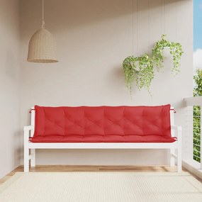 Almofadões banco jardim 2 pcs 200x50x7cm tecido oxford vermelho