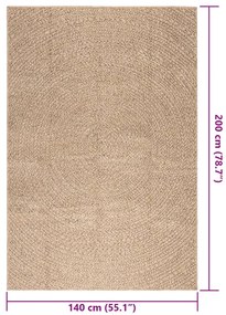 Tapete ZIZUR 140x200 cm aspeto de juta interior e exterior