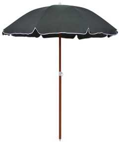 vidaXL Guarda-sol de jardim com poste de aço 180 cm antracite