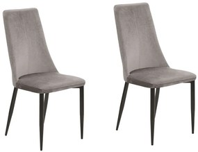 Conjunto de 2 cadeiras em veludo cinzento CLAYTON Beliani