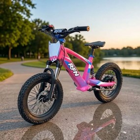 Bicicleta elétrica infantil 350W 16" Roan RXF Evo-S Rosa