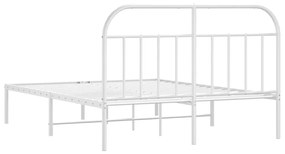 Estrutura de cama com cabeceira 160x200 cm metal branco